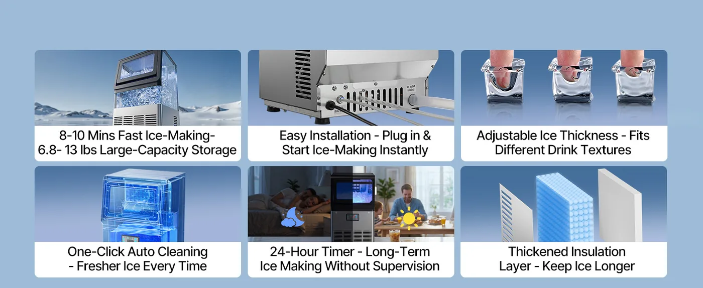 VEVOR commercial ice maker 80 lbs/24h overview