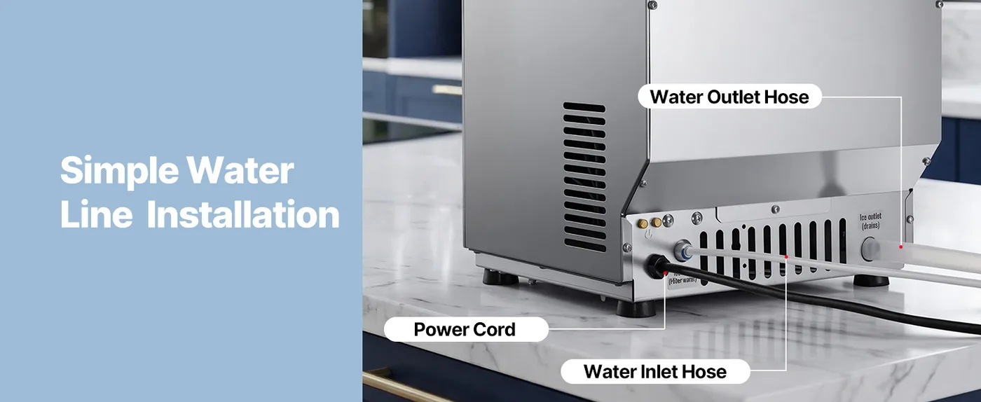 VEVOR Commercial Ice Maker 80 lbs/24h 13 lbs Storage Easy Installation