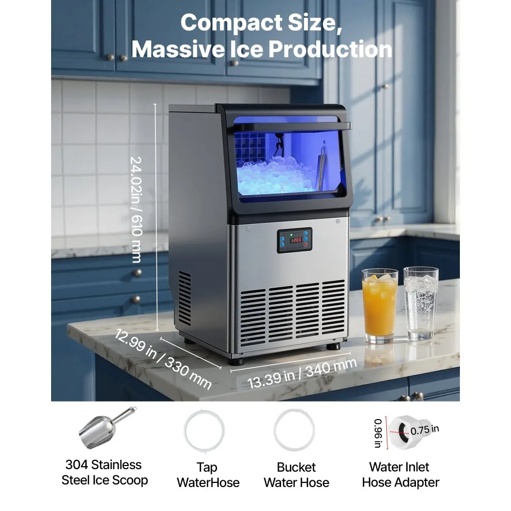 commercial ice maker package contents and hoses