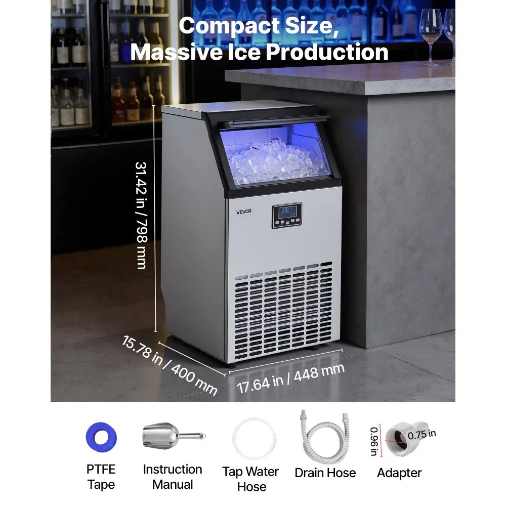 commercial ice maker package contents and hoses