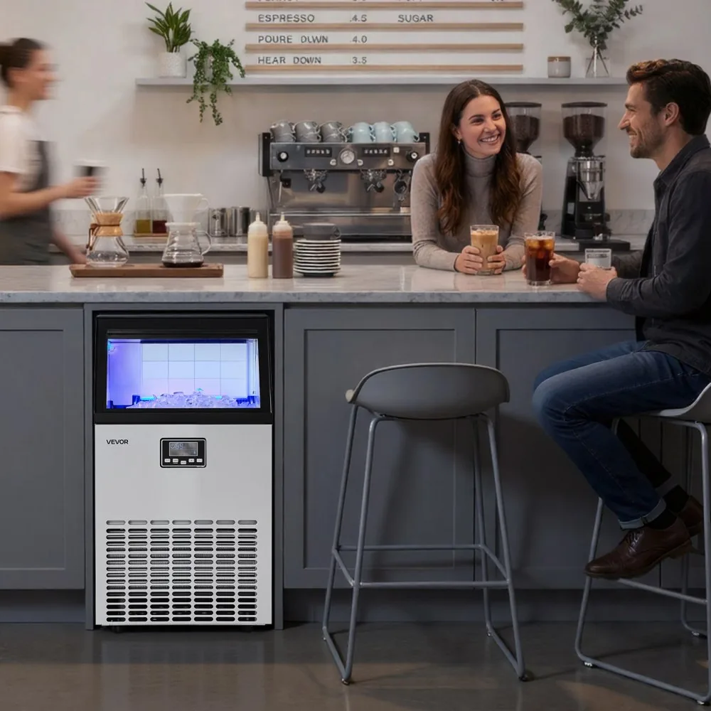commercial ice maker installation and water connection