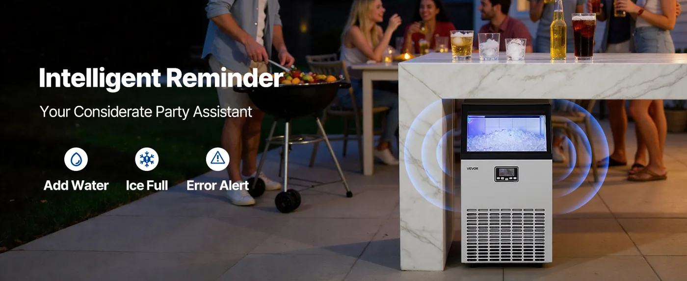 VEVOR commercial ice maker 100 lbs/24h installation and package