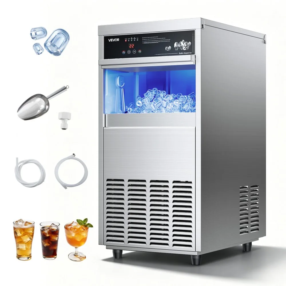 VEVOR commercial ice maker 100 lbs/24h front view