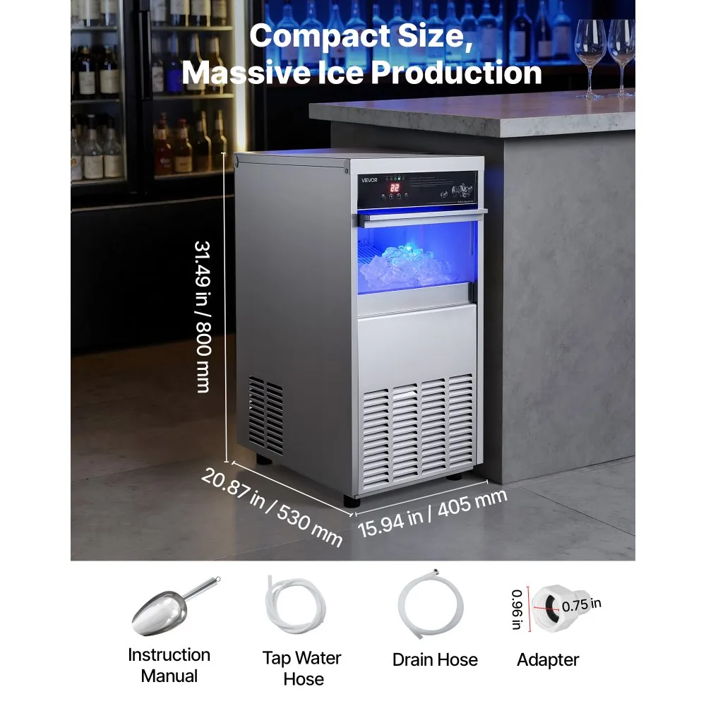 commercial ice maker package contents and hoses