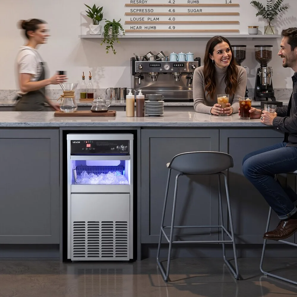 commercial ice maker installation and water connection