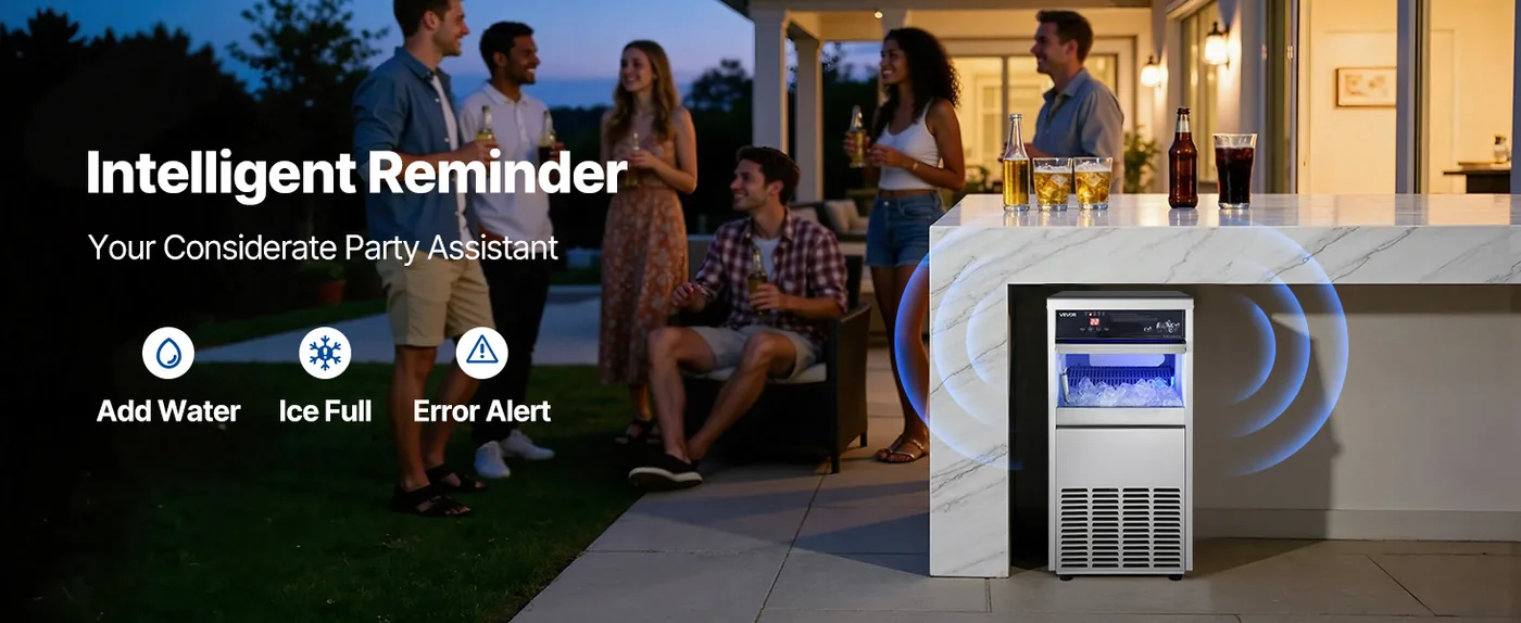 VEVOR commercial ice maker 100 lbs/24h installation and package