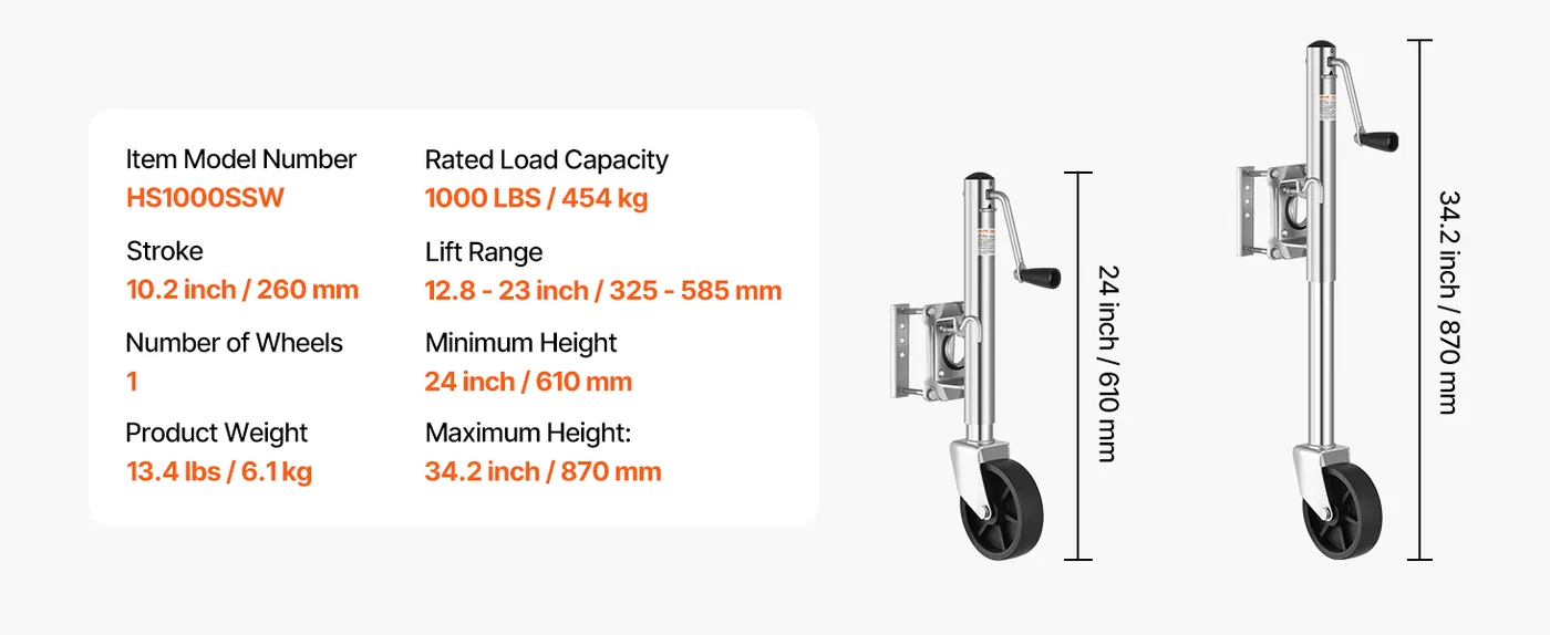 VEVOR trailer jack ergonomic crank handle