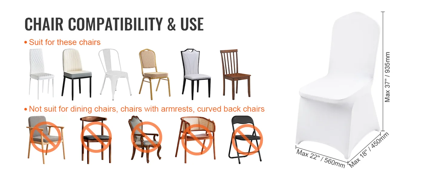 VEVOR Stretch Spandex Folding Chair Covers 200 PCS White-for feature 1