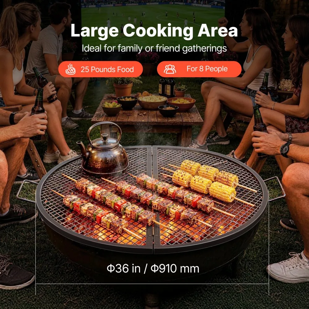 VEVOR X-Marks Fire Pit Grill Grate 36 in Foldable Round product image 2