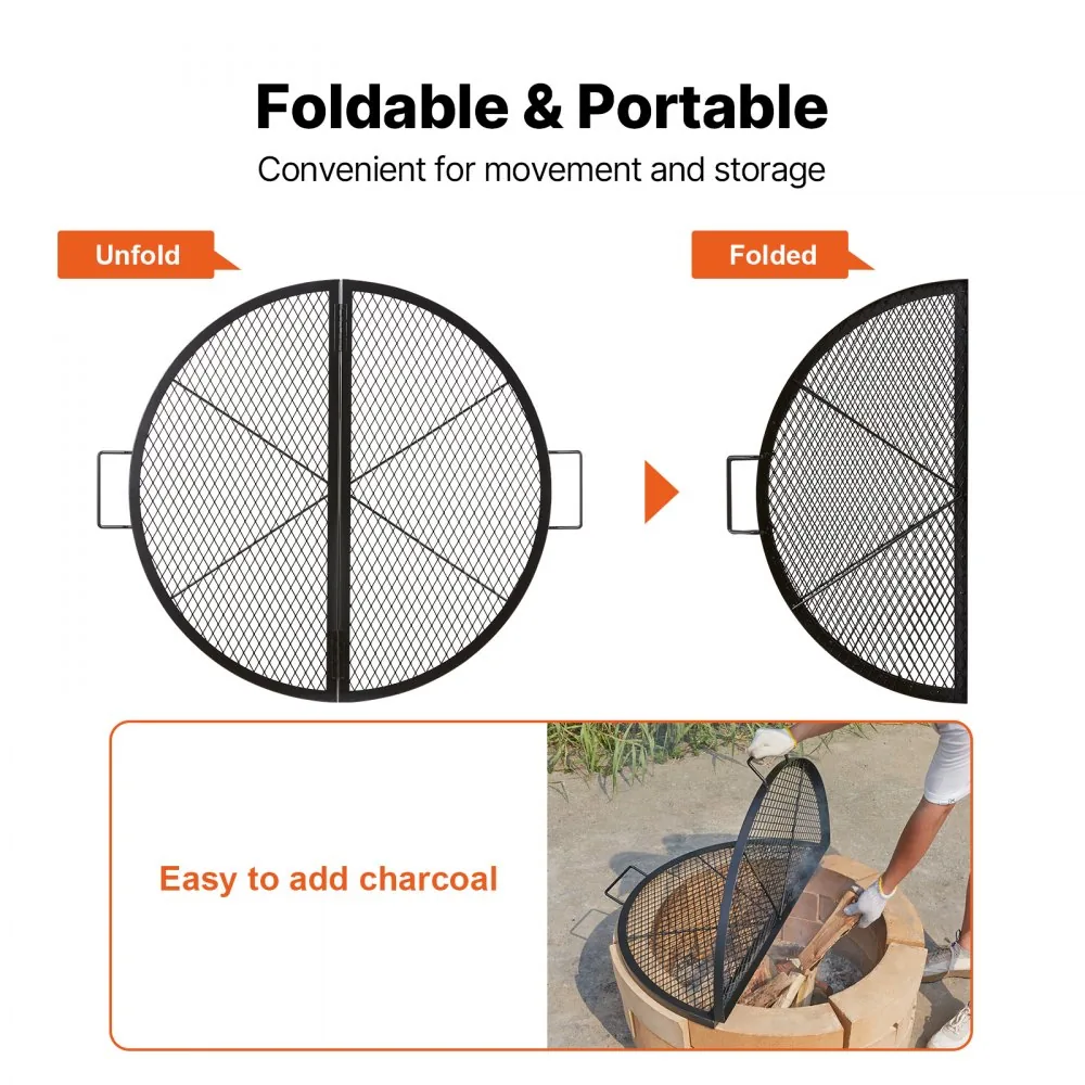 VEVOR X-Marks Fire Pit Grill Grate 36 in Foldable Round product image 3