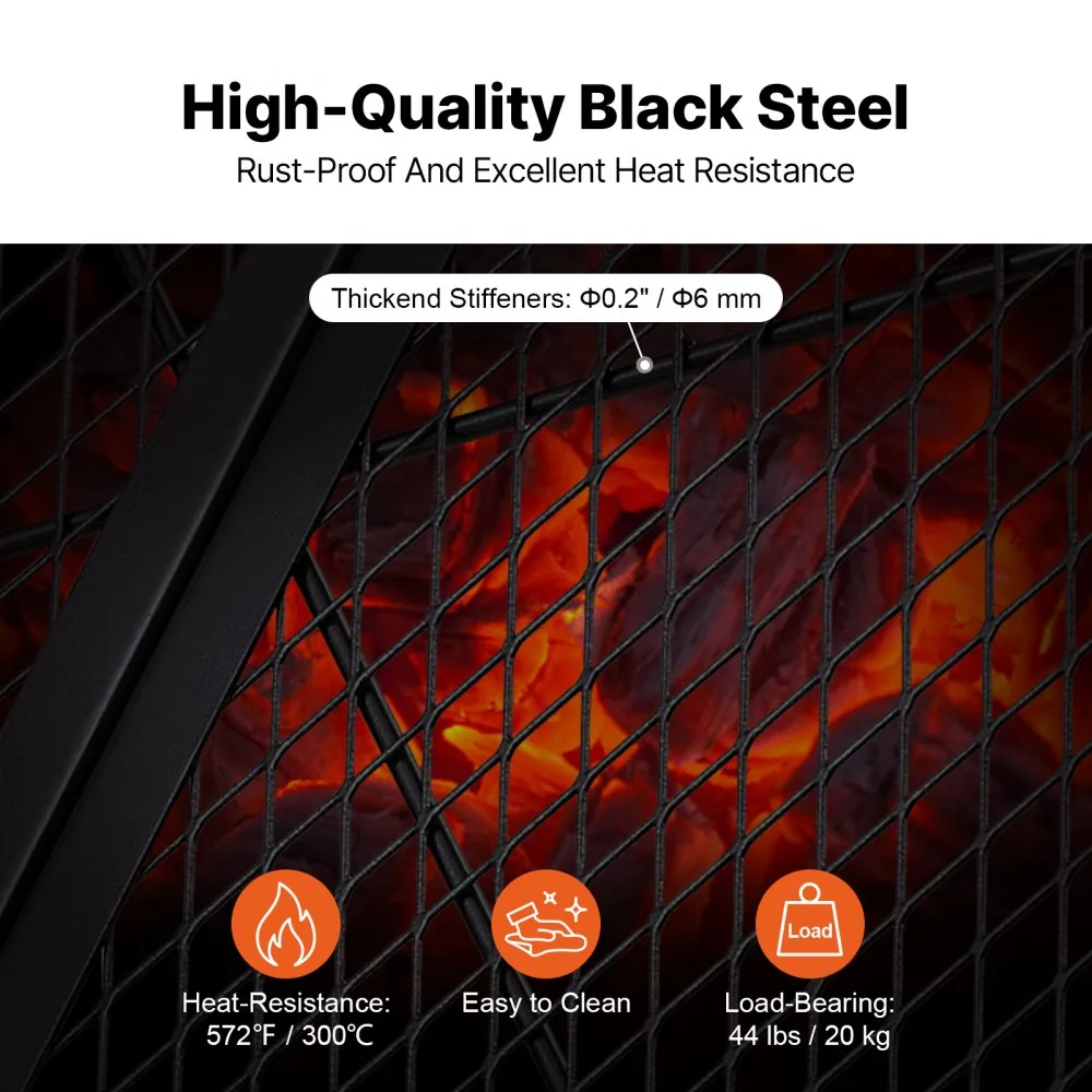 VEVOR X-Marks Fire Pit Grill Grate 36 in Foldable Round product image 4