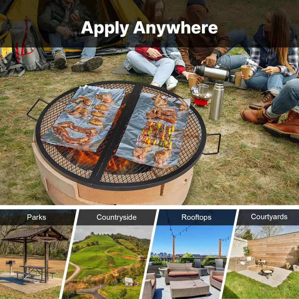 VEVOR X-Marks Fire Pit Grill Grate 36 in Foldable Round product image 6