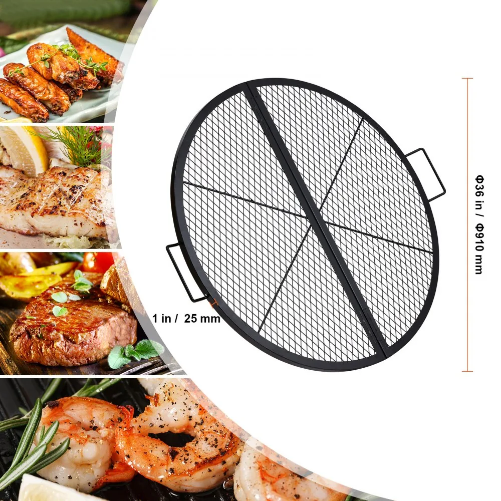 VEVOR X-Marks Fire Pit Grill Grate 36 in Foldable Round product image 7