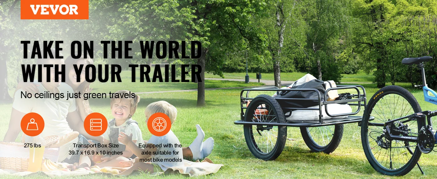 VEVOR Bike Cargo Trailer 275lbs overview