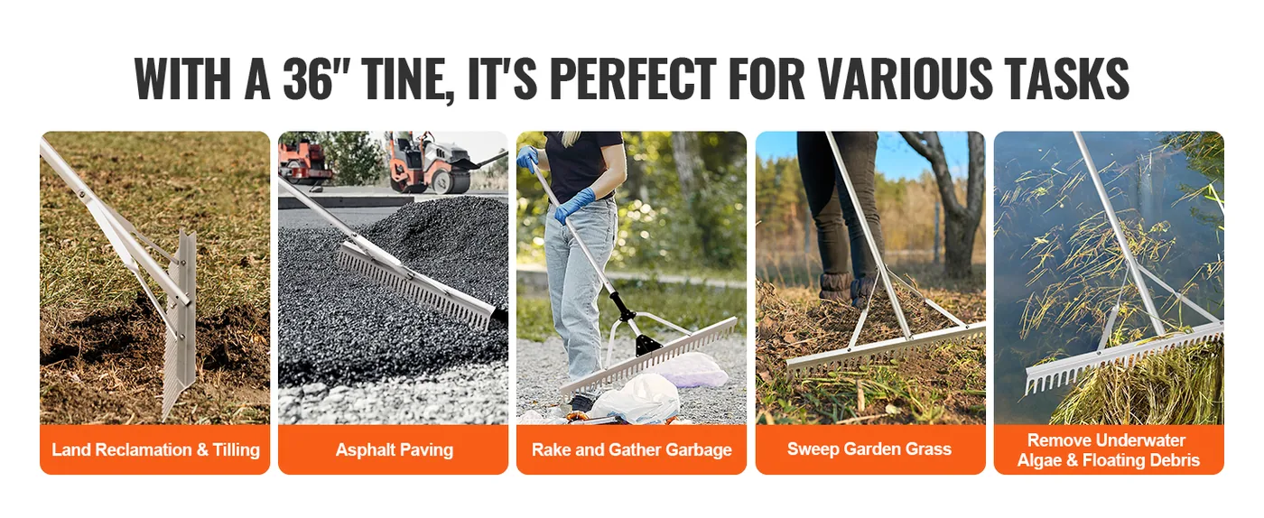 VEVOR Landscape Rake 36 inch 75 inch feature 1