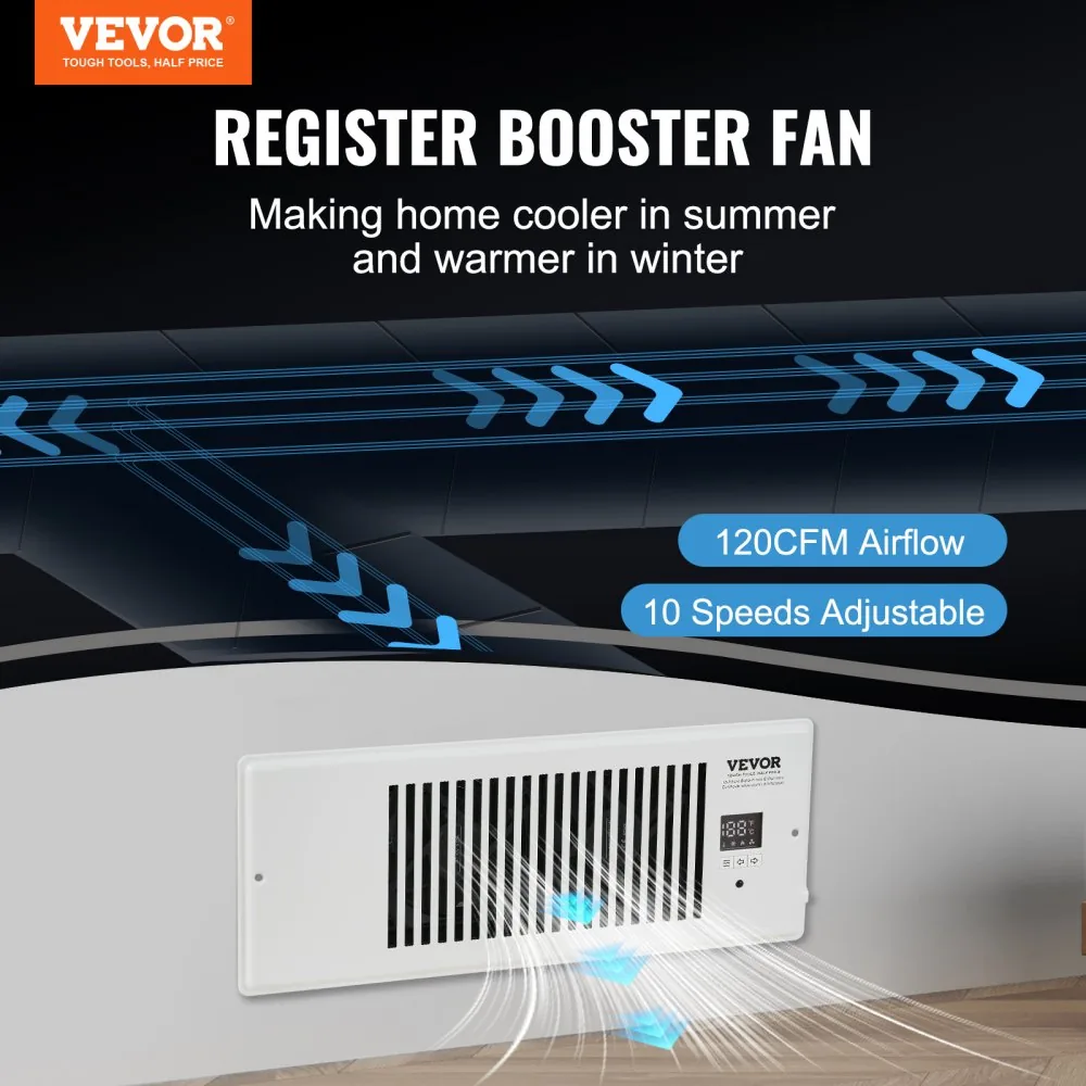 VEVOR vent booster fan installed in floor register
