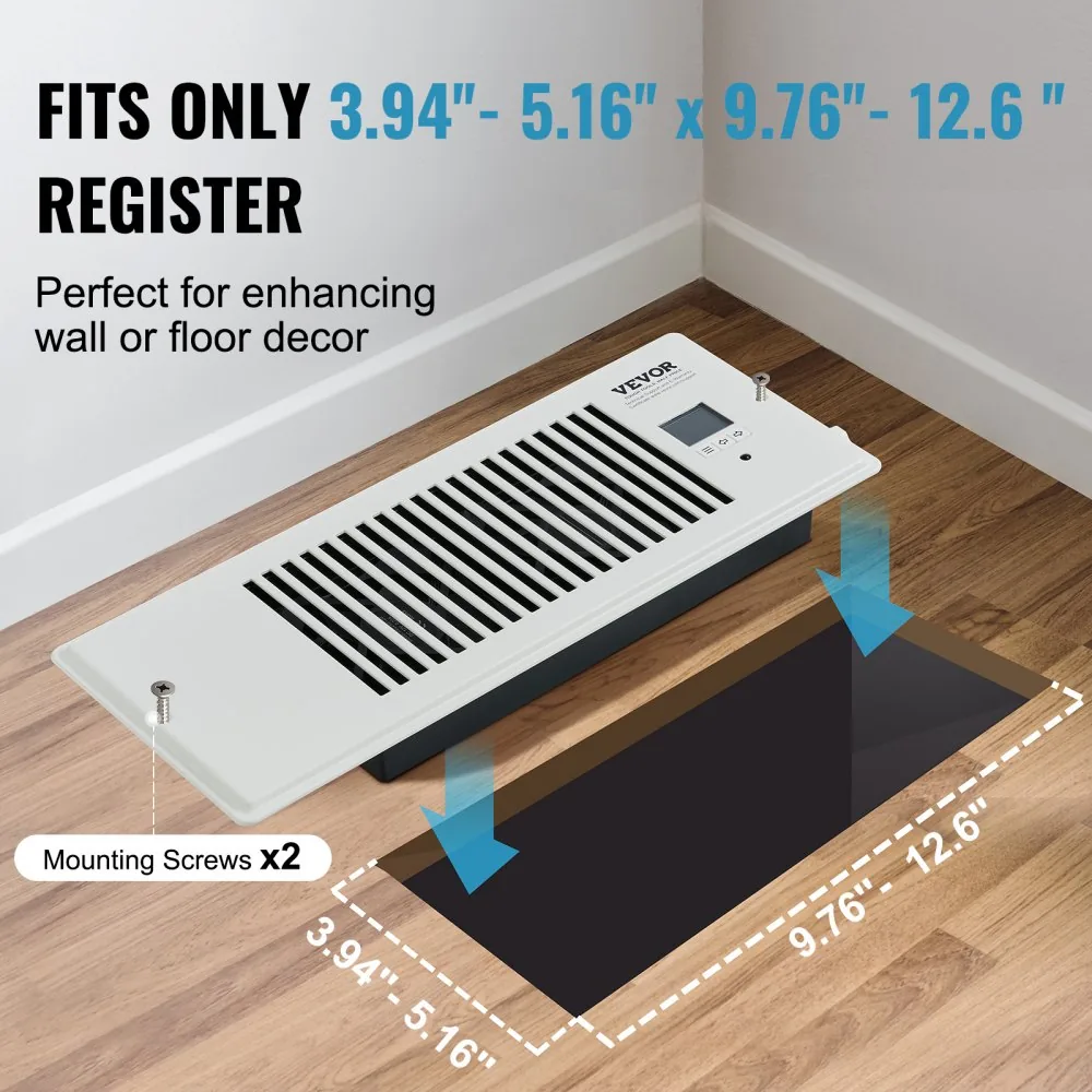 VEVOR 4 x 12 in register fan dimensions