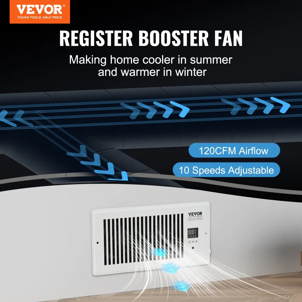 VEVOR vent booster fan installed in floor register