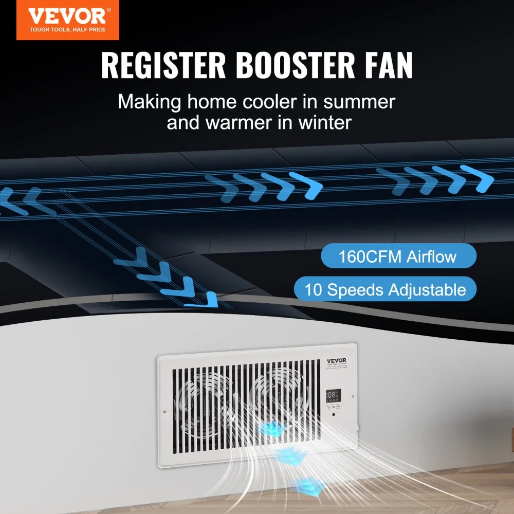 VEVOR vent booster fan installed in floor register