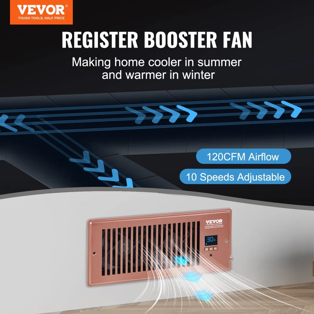 VEVOR vent booster fan installed in floor register