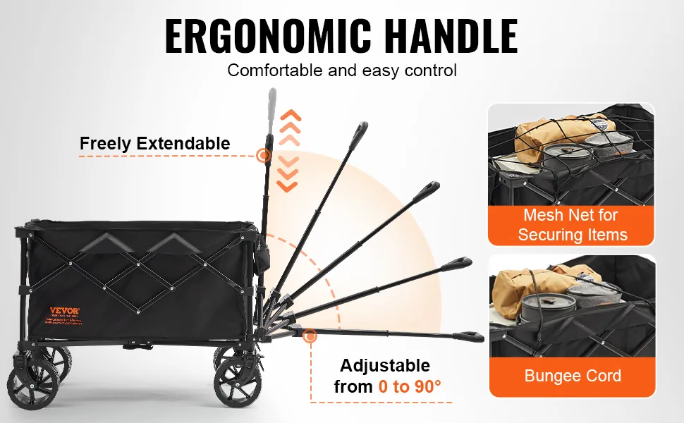 VEVOR Folding Wagon 220 L 350 LBS All-Terrain Outdoor 350 lbs load detail 3