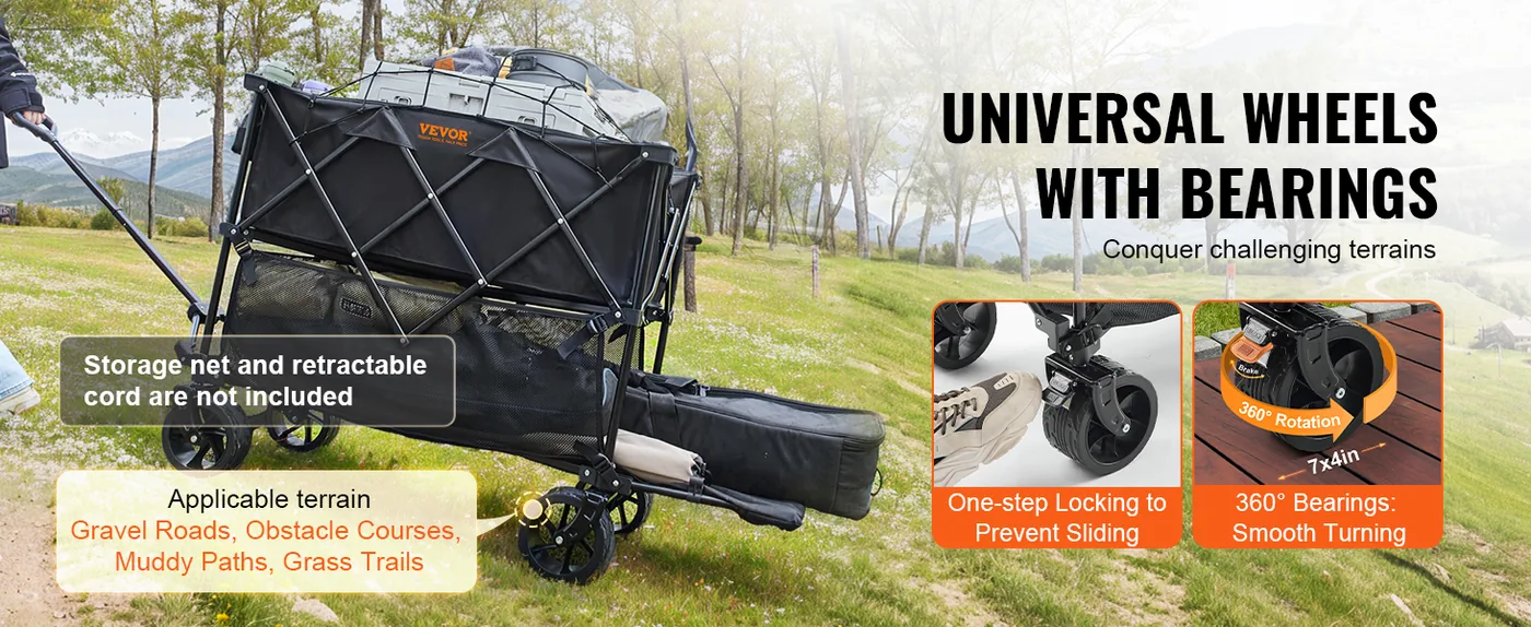 VEVOR collapsible wagon heavy duty iron frame