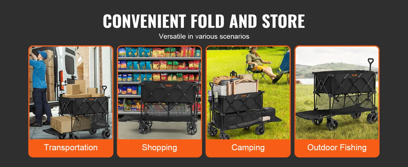 VEVOR folding wagon ergonomic adjustable handle