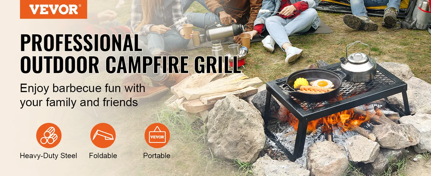 VEVOR Folding Campfire Grill 18 in overview