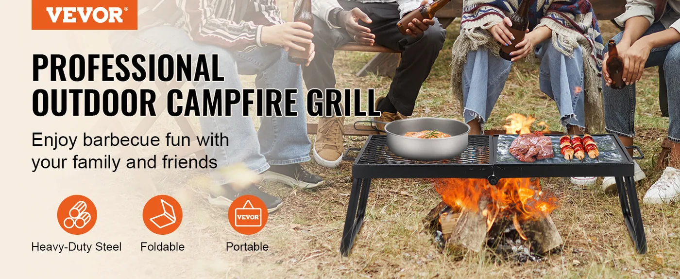 VEVOR Folding Campfire Grill 22.4 in overview