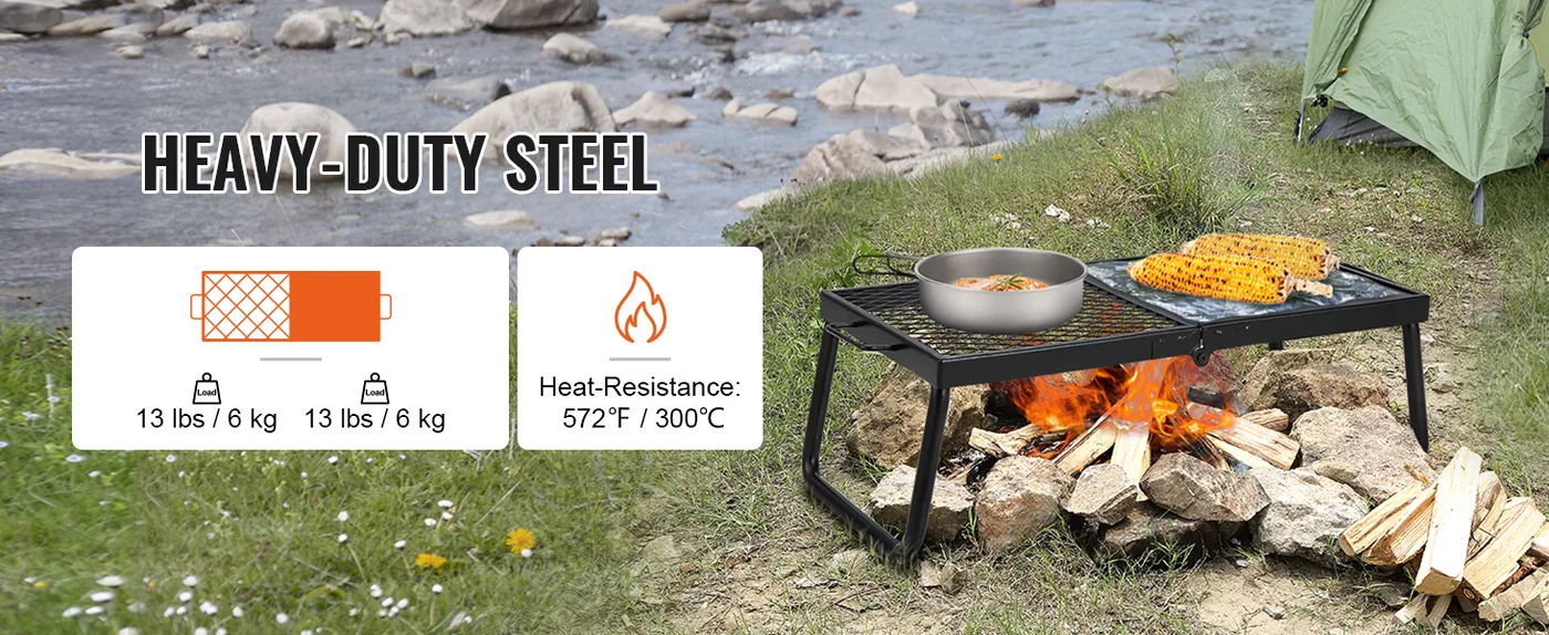 VEVOR Folding Campfire Grill 22.4 in feature 1
