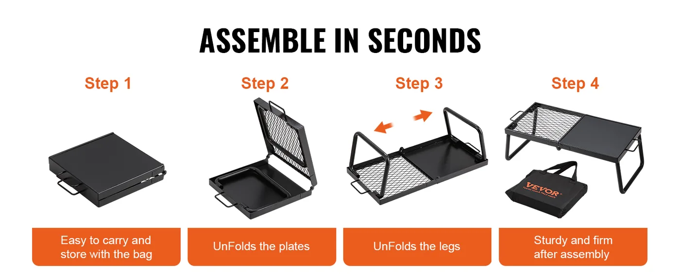 VEVOR Folding Campfire Grill 22.4 in feature 3