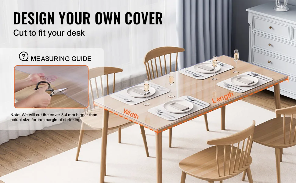 VEVOR Plastic Table Cover 16 x 32 inch Clear feature 3