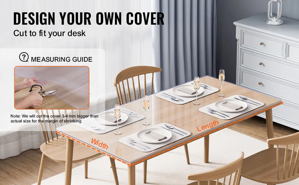 VEVOR Plastic Table Cover 24 x 48 inch Clear feature 3