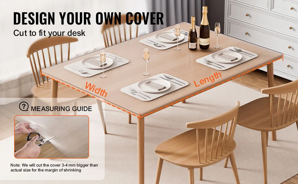 VEVOR Plastic Table Cover 36 x 60 inch Frosted Clear feature 3