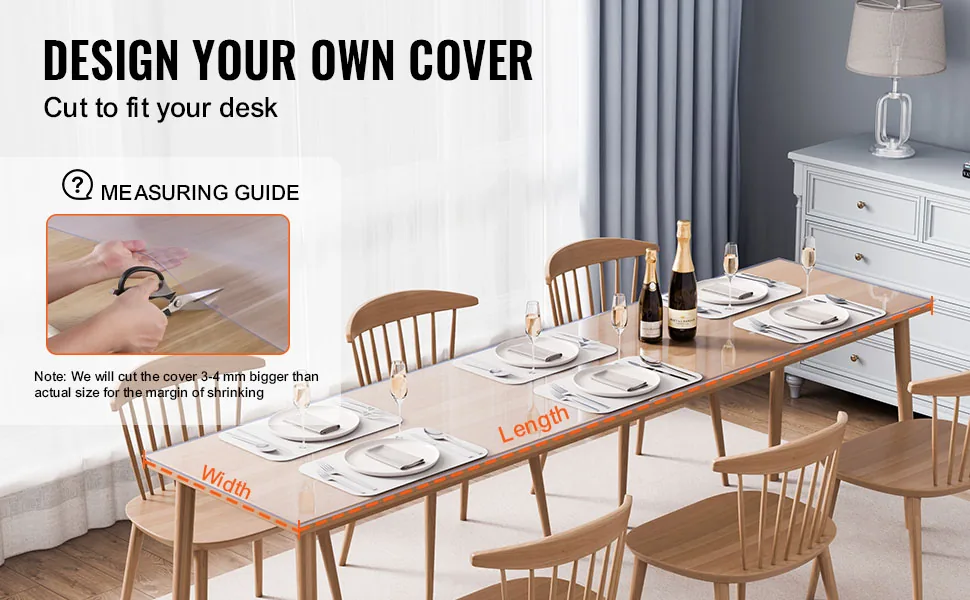 VEVOR Plastic Table Cover 42 x 96 inch Clear feature 3