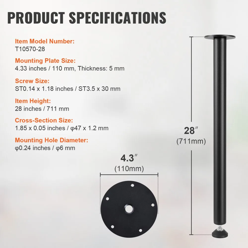 VEVOR 28 Inch Adjustable Desk Legs product image 7