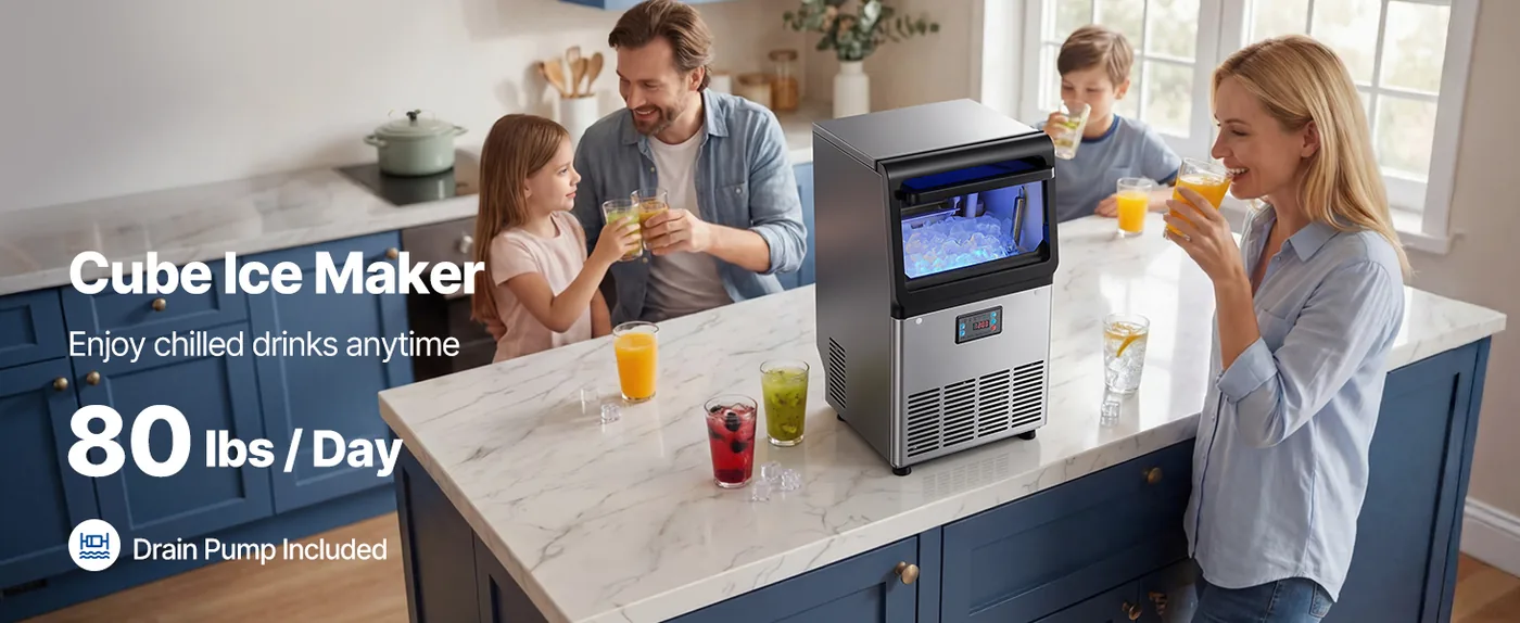VEVOR Commercial Ice Maker Machine with Pump overview