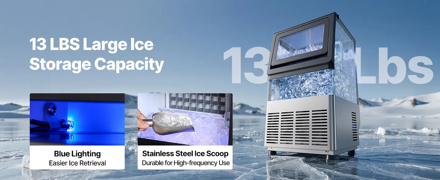 VEVOR Commercial Ice Maker Machine with Pump Large Storage Capacity