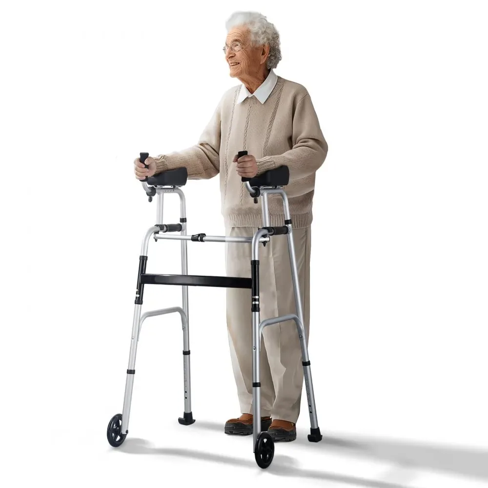 VEVOR 2 in 1 Folding Walker & Removable Armrests Standing product image 1