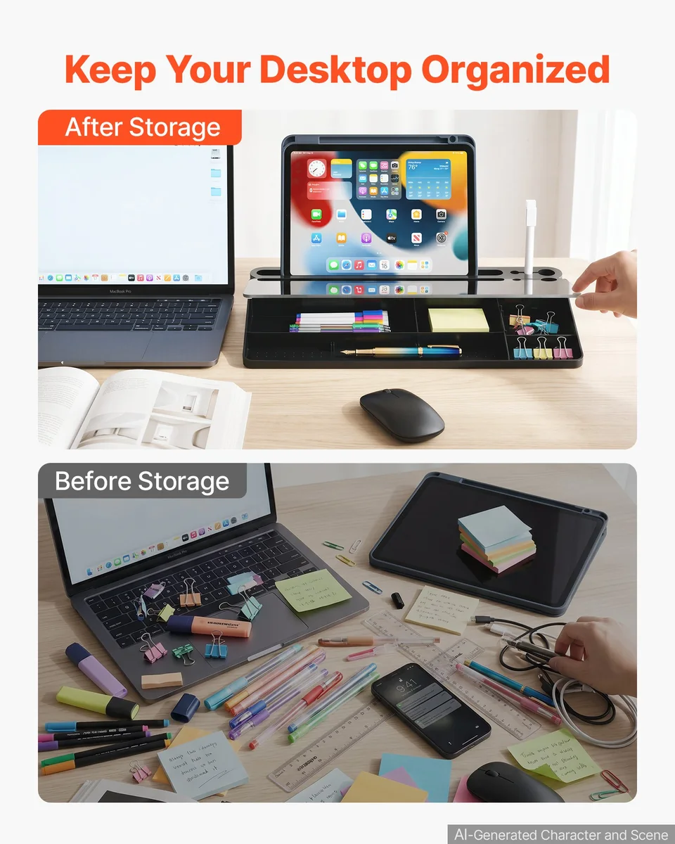 VEVOR desktop whiteboard storage compartments