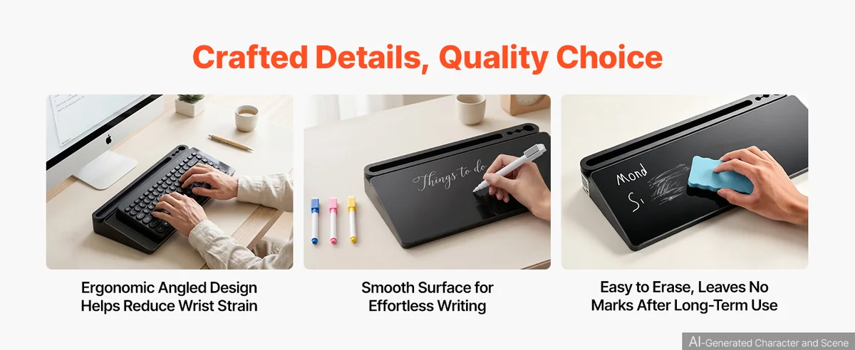 VEVOR desktop glass board ergonomic wrist rest