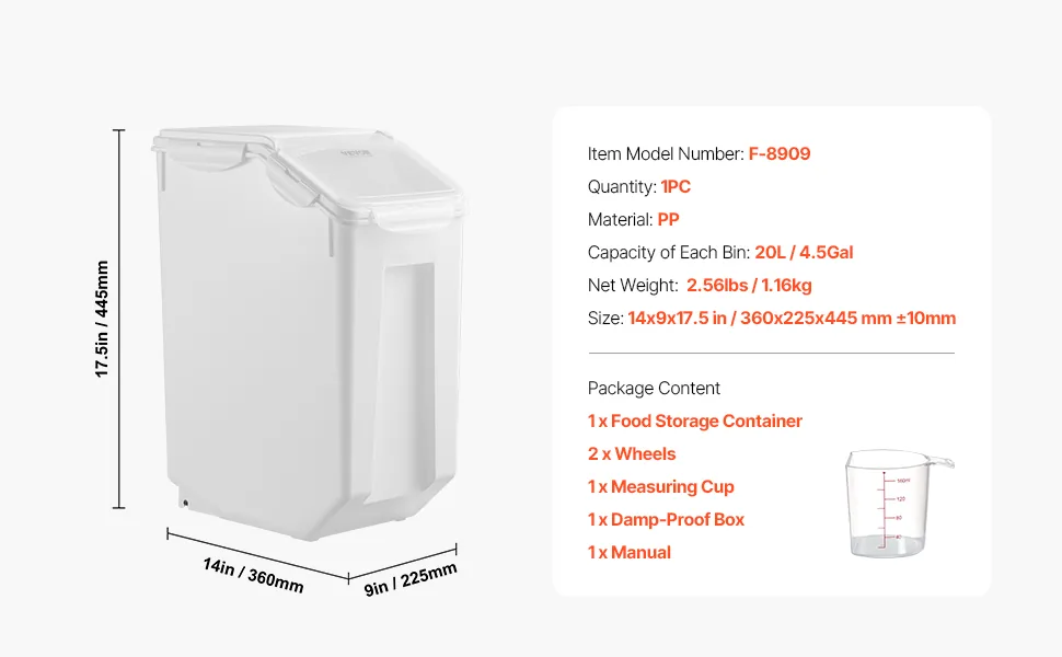 VEVOR Rice Storage Container 1 pcs 20L feature 5