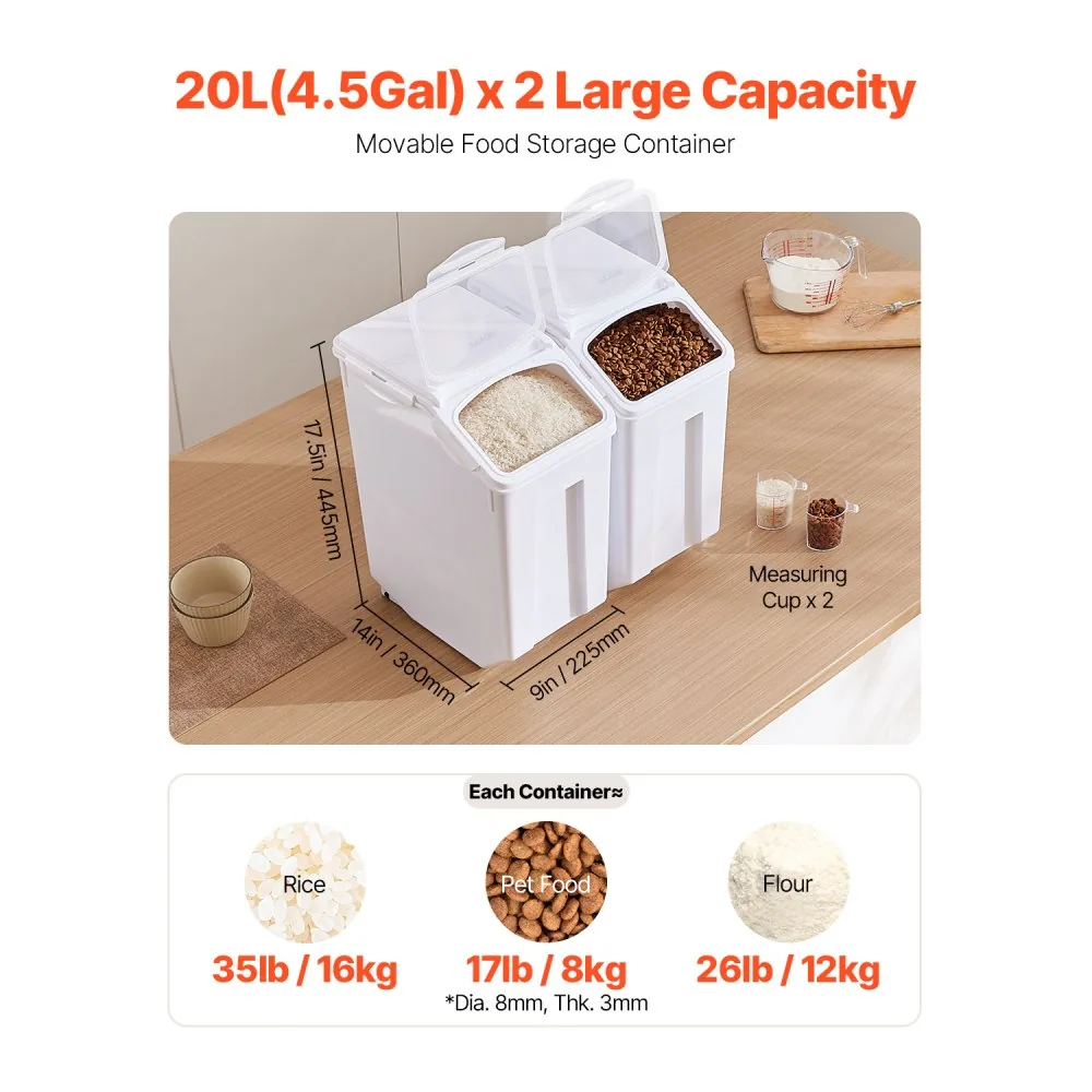 VEVOR Rice Storage Container 2 pcs 40L product image 2