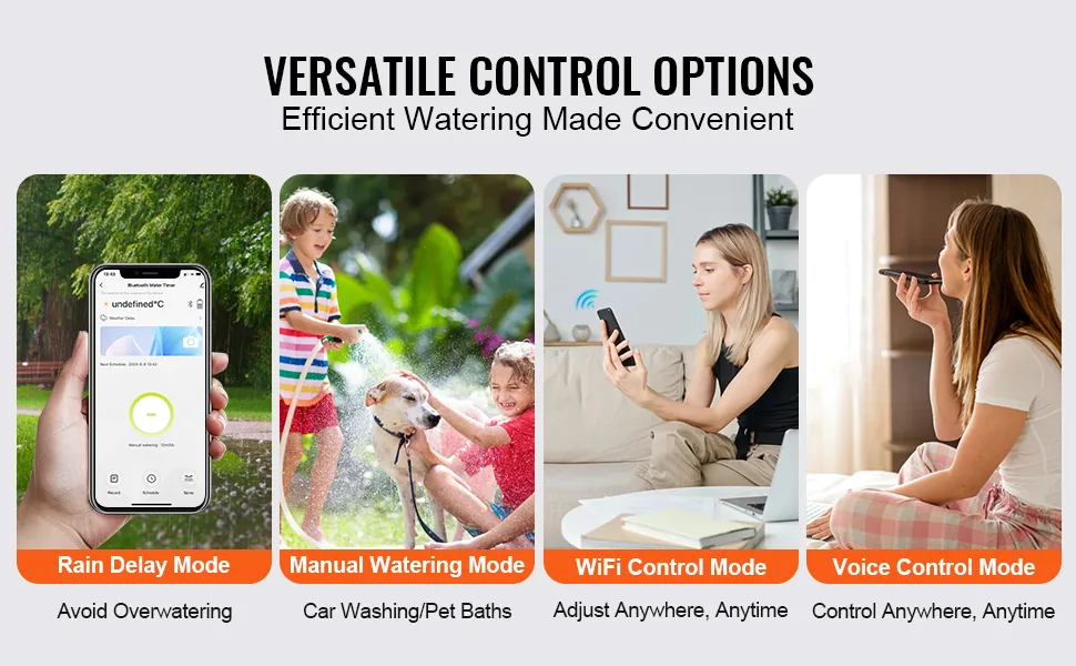 VEVOR WiFi Sprinkler Timer WiFi+Bluetooth 1 Outlet feature 3