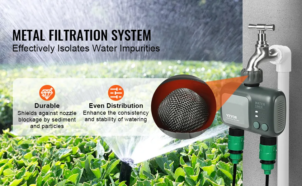 VEVOR WiFi Sprinkler Timer WiFi+Bluetooth 2 Outlets feature 4