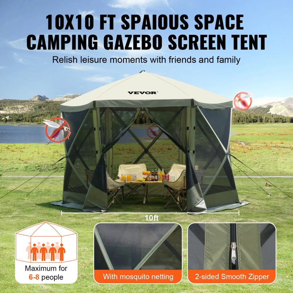 VEVOR 10 x 10 ft canopy tent dimensions