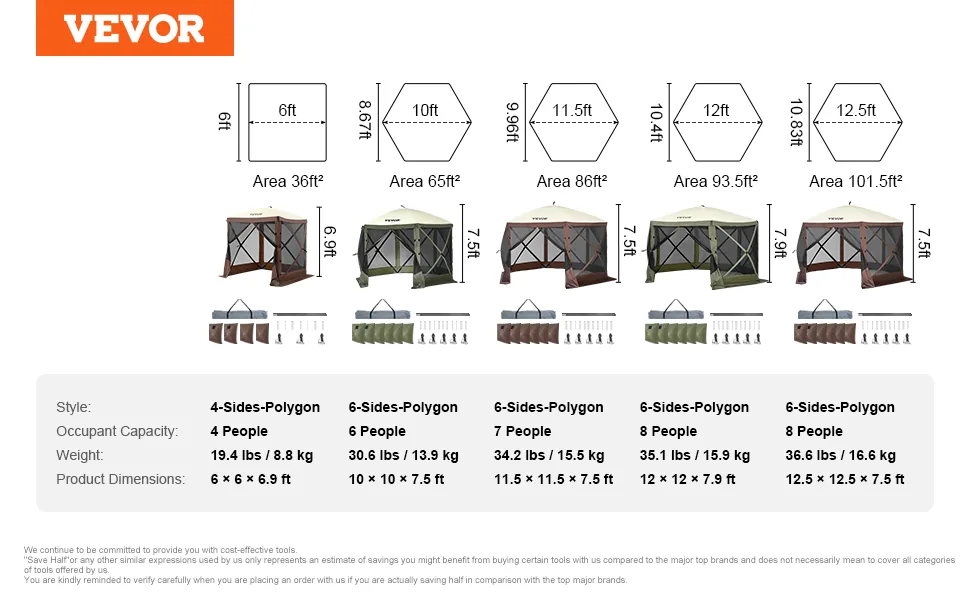 VEVOR pop up gazebo portable carry bag