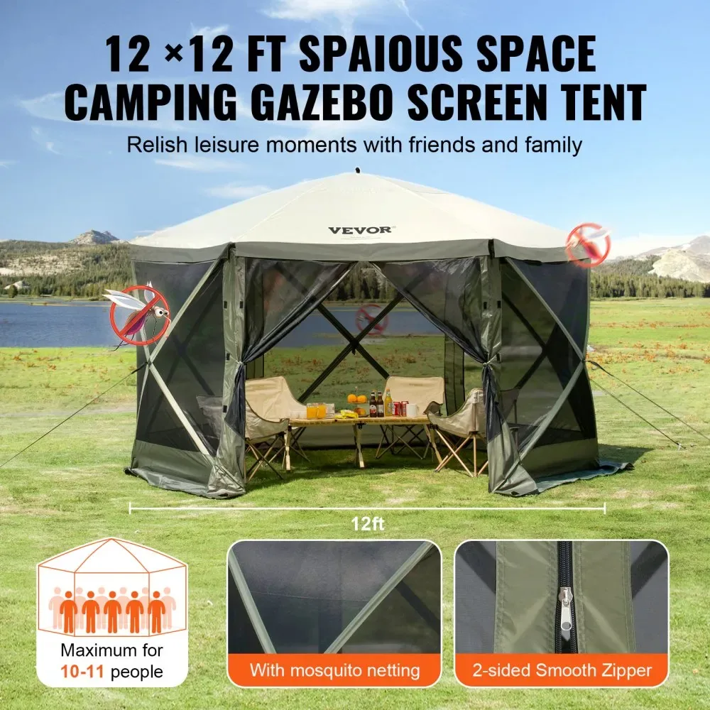 VEVOR 12 x 12 ft canopy tent dimensions