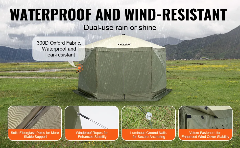 VEVOR pop up camping gazebo spacious coverage