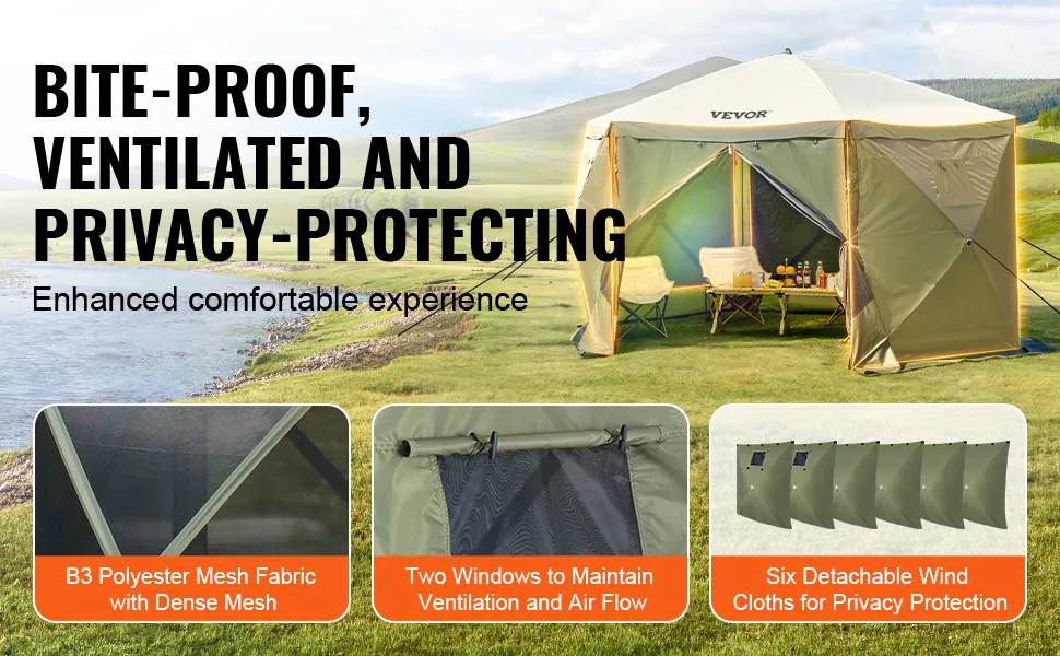 VEVOR canopy tent privacy wind clothes